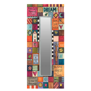 "Playful Patchwork" Rectangular Mirror by Sincerely Sticks